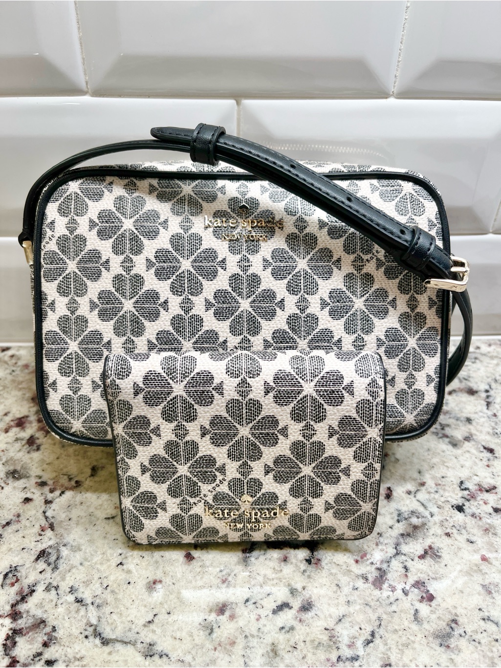 Kate Spade Signature Spade Flower Mini Camera Crossbody Bag & Wallet Nwot